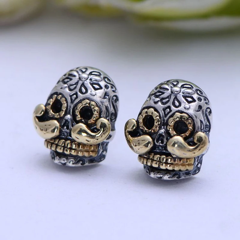 

Мужские и женские серьги MeiBaPJ из серебра 925 пробы с резным черепом в стиле панк, модные ювелирные украшения, бесплатная доставка, заводская ц...