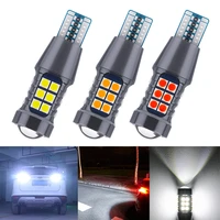 luckzhe 2x signal lamp w16w led t15 921 912 bulb super bright 3030 27smd t15 led canbus auto backup reserve lights tail lamp 12v