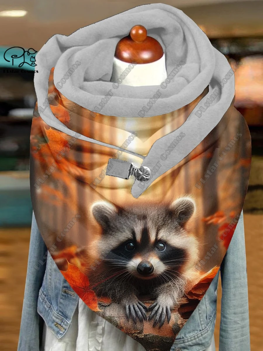 Новый теплый шарф с 3D принтом по индивидуальному заказу милый животный узор