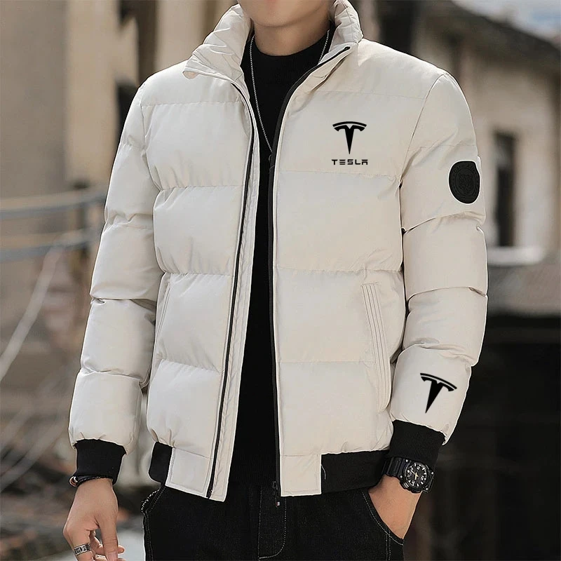 

2022 New Winter Men's Parka Jacket Thick Warm Coat Stand Tesla Collar Casual Puffer Jackets Cotton Padded Winter Parkas Plus