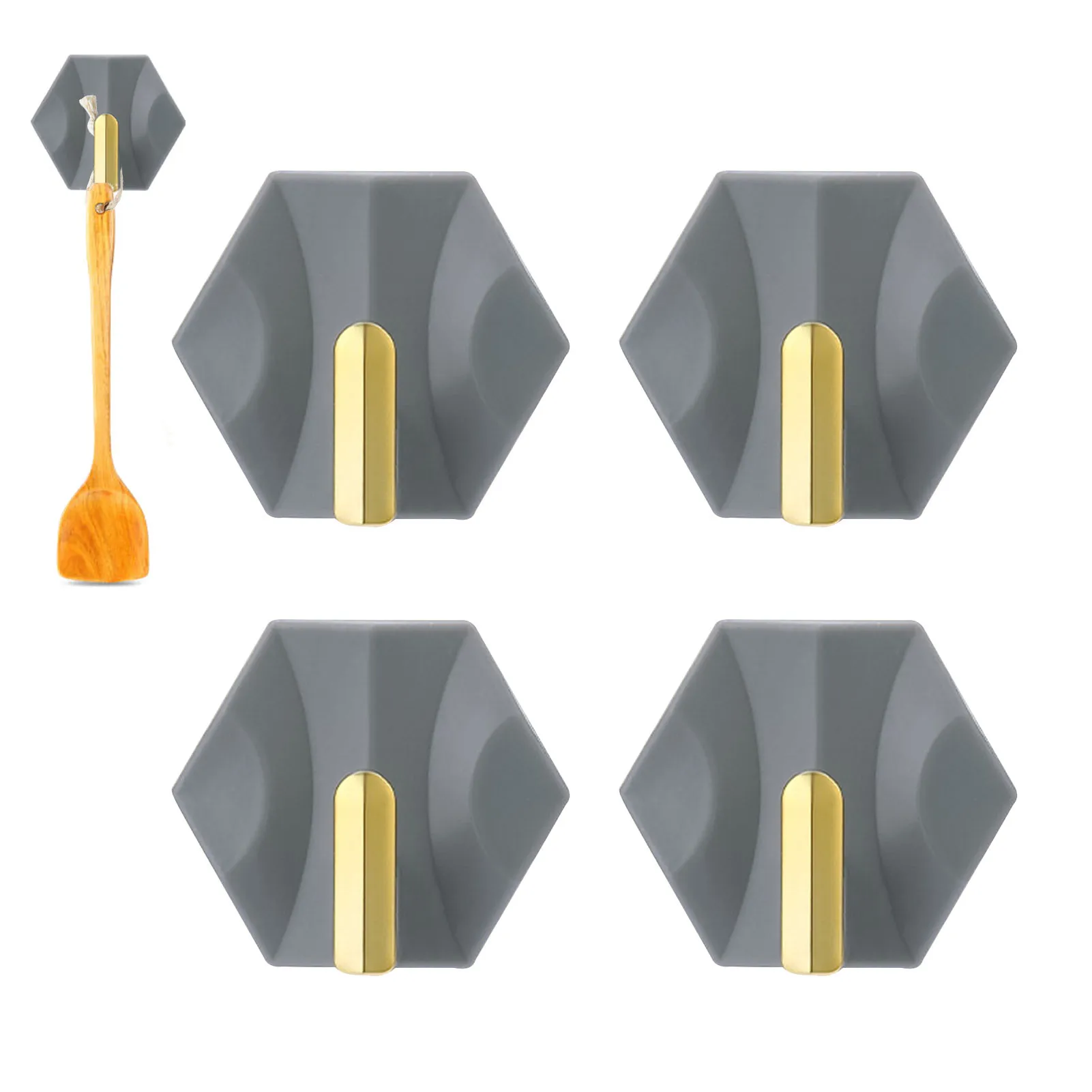 

Крючки на стену, самоклеящиеся настенные крючки, крючки для полотенец, 4 упаковки, водонепроницаемые, самоклеящиеся, шестигранные, для кухни