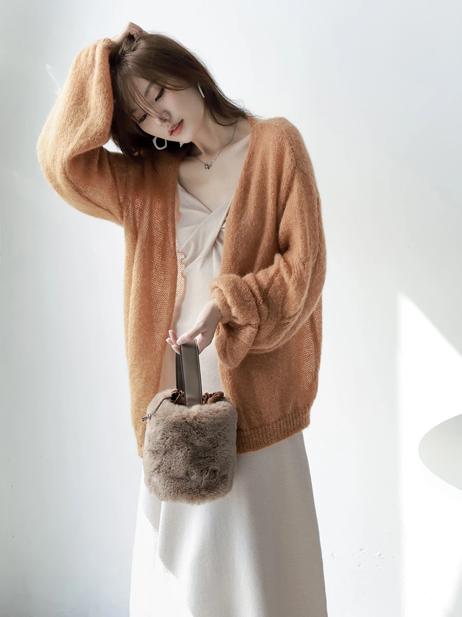 Mzomxo импортный детский кардиган из мохера с высокой пропорцией женское пальто