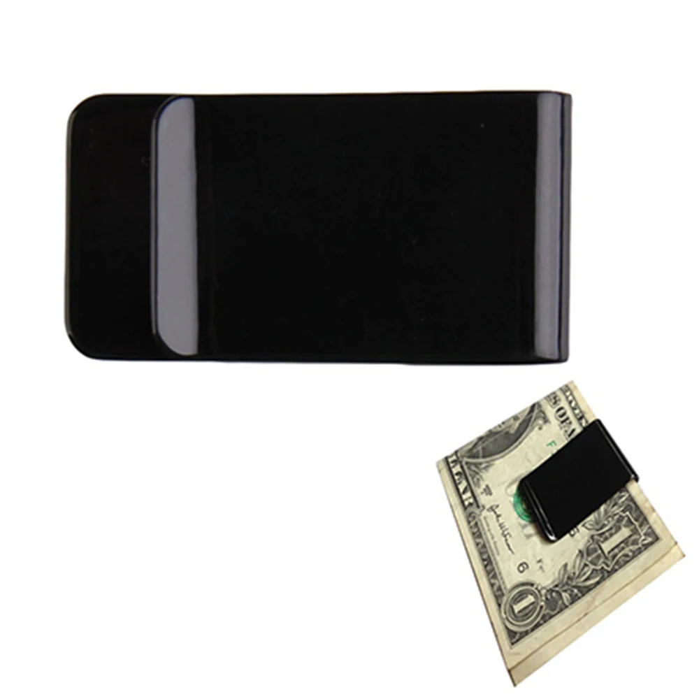 S Folder Stripe Print Silver Cash Clamp Holder Wallet Slim C