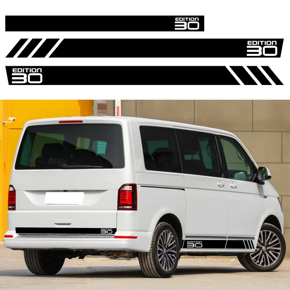 

Fashionable stripe T6 30 version of car door side skirts sticker is suitable for the T4 VW transporter T5 T6 caravan accessories