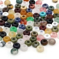 20pcslot fashion abacus shape natural stone beads big hole loose beads for making jewelry necklace size 5x10mm hole 4mm
