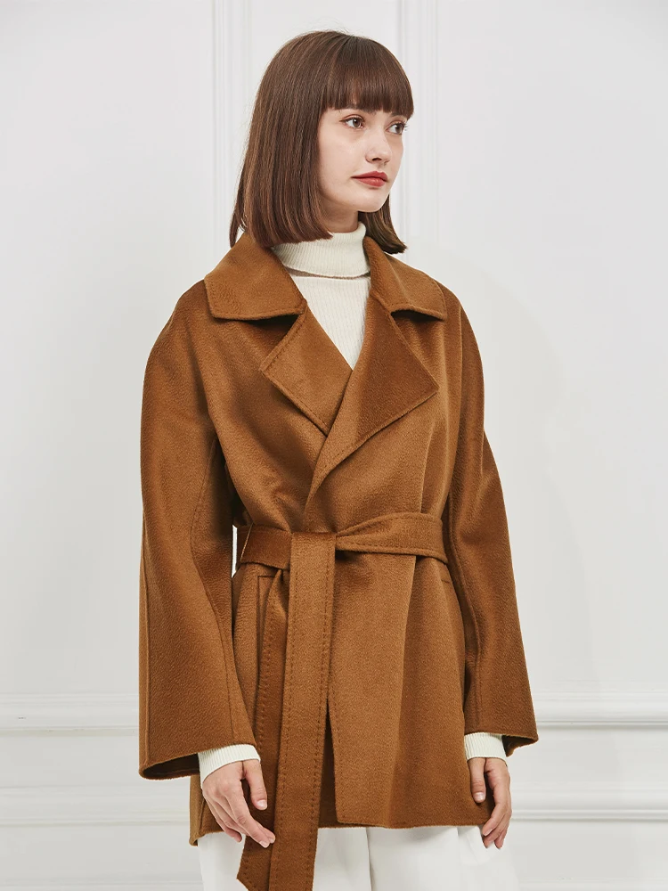 

Double-sided wavy cashmere maxmara cut label shop coat wool coat GAS short coat 30% cashmere 70% wool coat