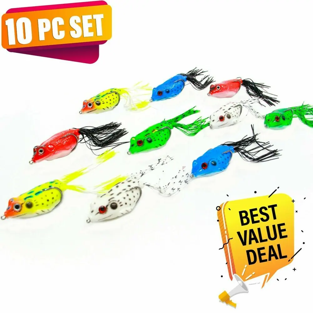 

Мягкие приманки в виде лягушки, 10 шт., яркий цвет