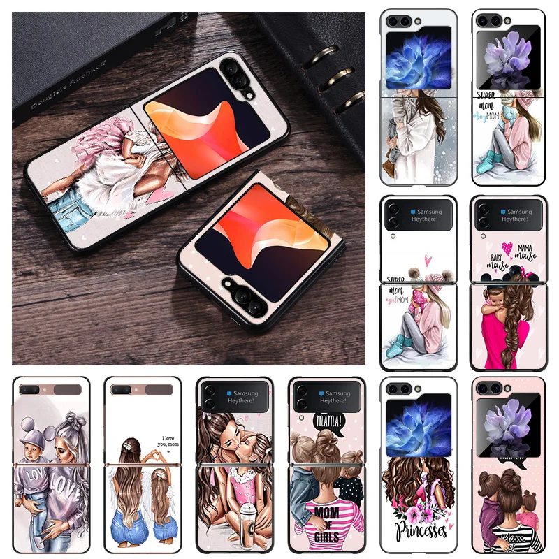 Матовый чехол для телефона Samsung Galaxy Z Flip6 5G Flip5 Flip4 Flip3 ZFlip 6 3 4 5 Super Mom Baby Girl Boy жесткий