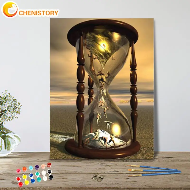 

CHENISTORY Paint By Number Hourglass Scenery Drawing On Canvas Gift Diy Pictures By Numbers Kits Handpainted Paintings Home Deco