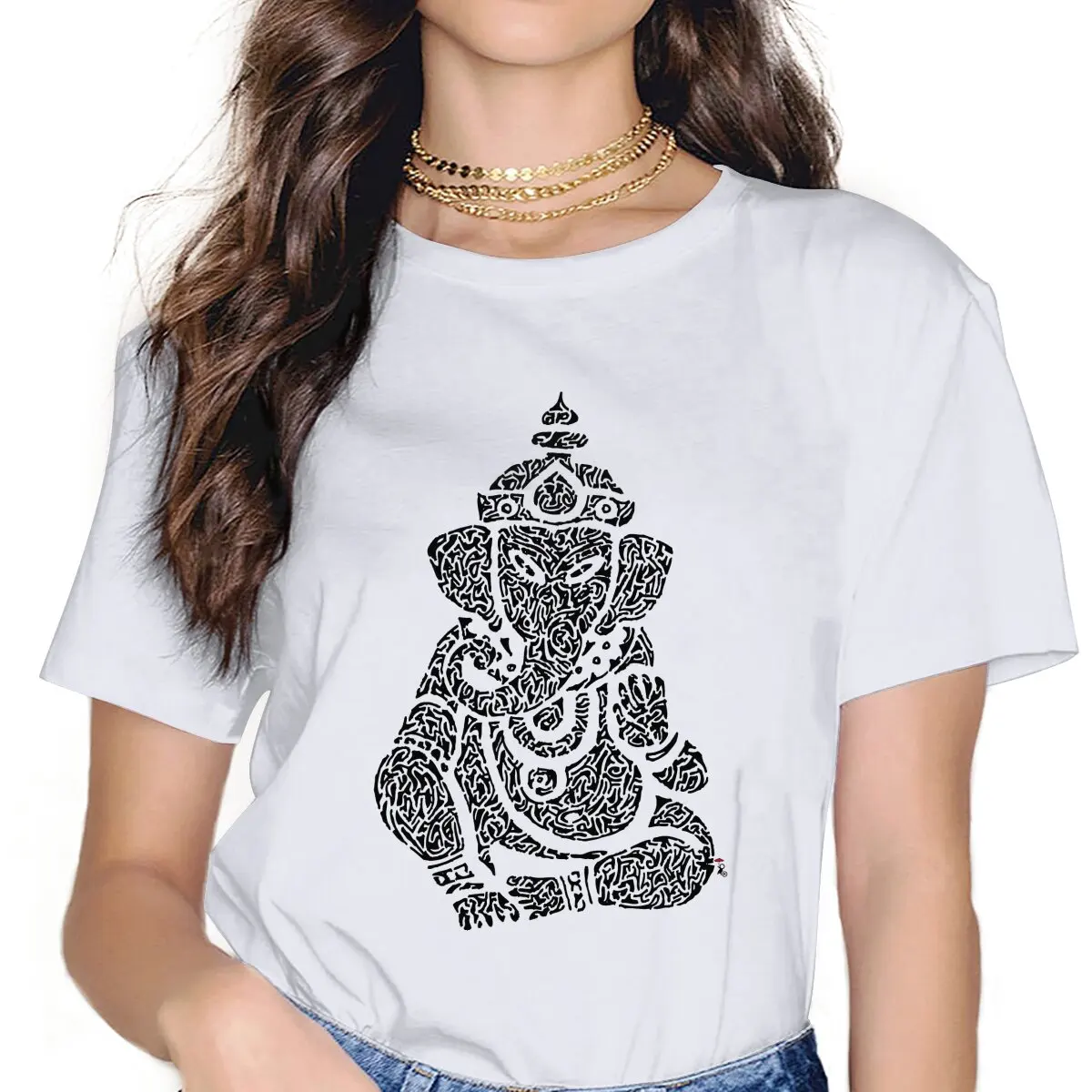 

Ink Rain Cute Girls Women T-Shirt Ganesha Ganapati God Of Wisdom India 5XL Blusas Harajuku Casual Short Sleeve Vintage Tops
