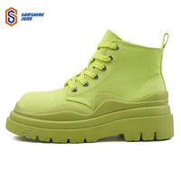 womens winter green martin boots british style female wild ins autumn new thick soled non slip winter student high top shoes