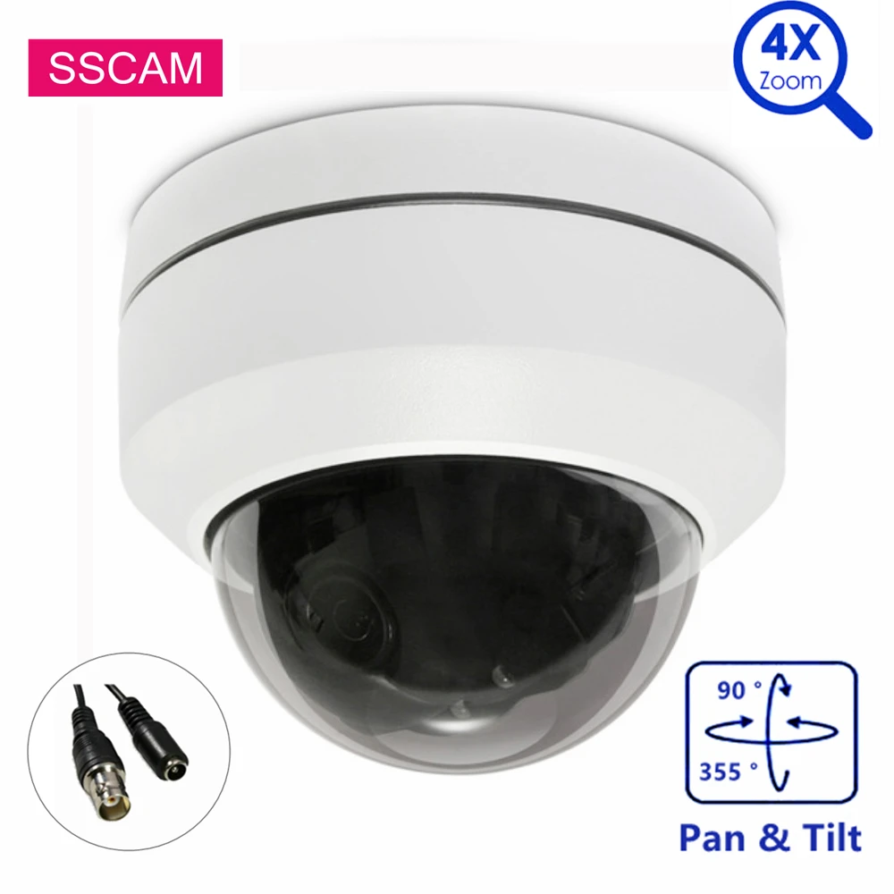 

5MP AHD Dome PTZ Camera Outddoor Pan Tilt 4xZoom 2.8-12mm Optical Varifocal Infrared Security Surveillance Analog Cameras 30M IR