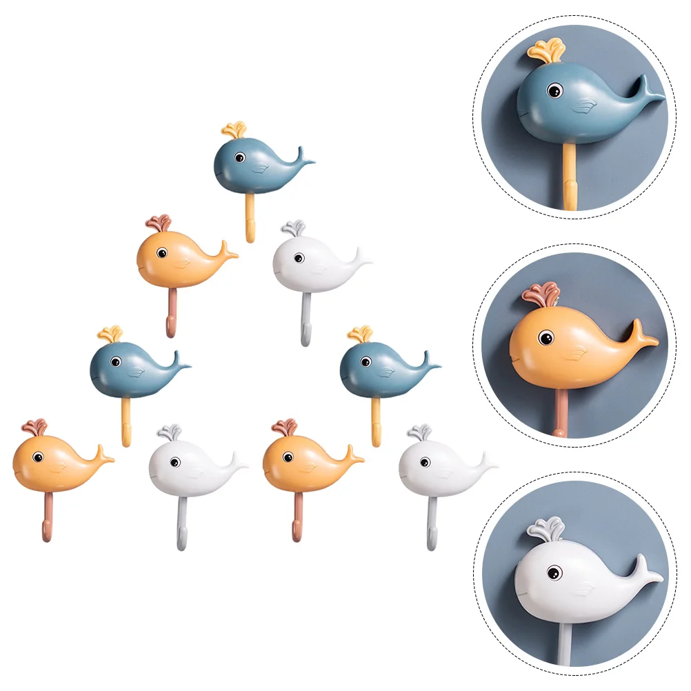 

Pcs Hooks Whale Modelling Hook Wall Hanging Hook Self-adhesive Storage Hook Cartoon Wall Hanger for Office Home Shop