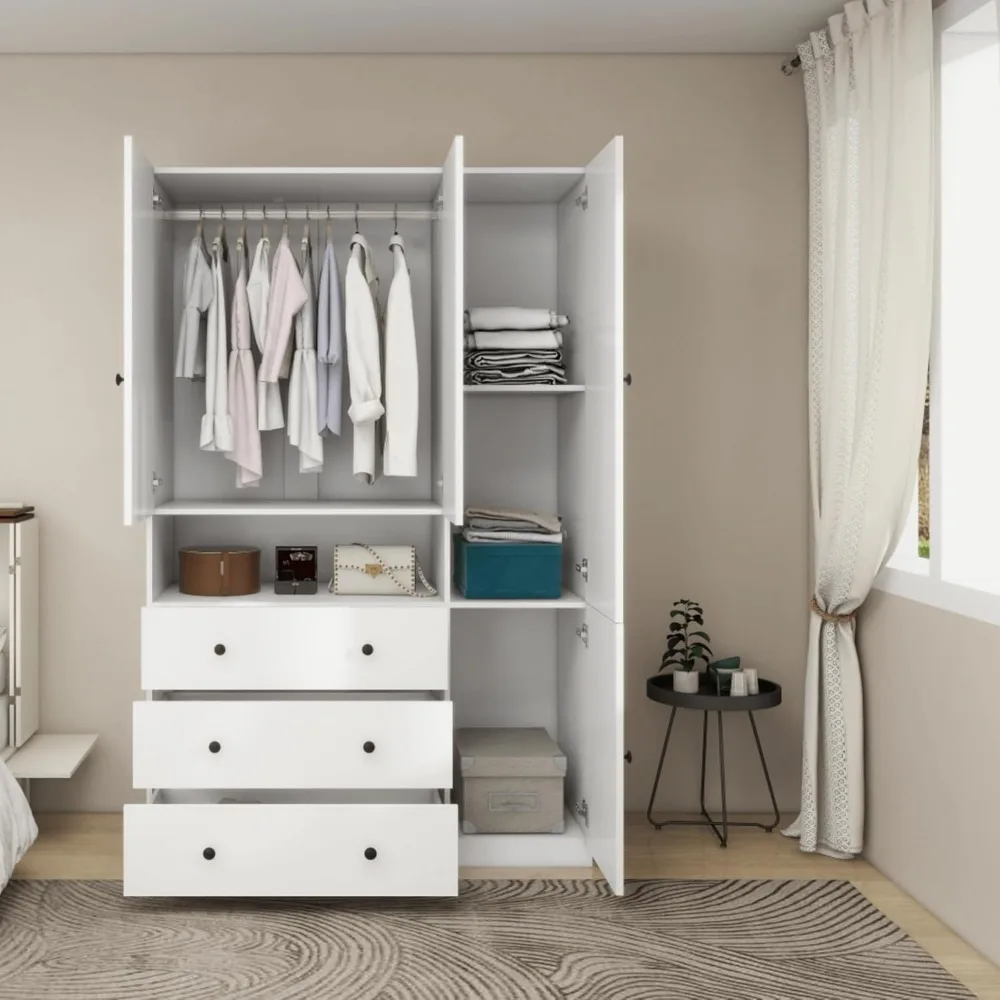 74 &quotH 3 двери ящика белый деревянный шкаф современный отдельно стоящий