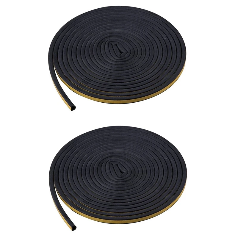 

2X Self Adhesive Sealing Strip Door Insulation Strip 5M Black D Shaped Car Door Seal Glue Strip For Door And Window