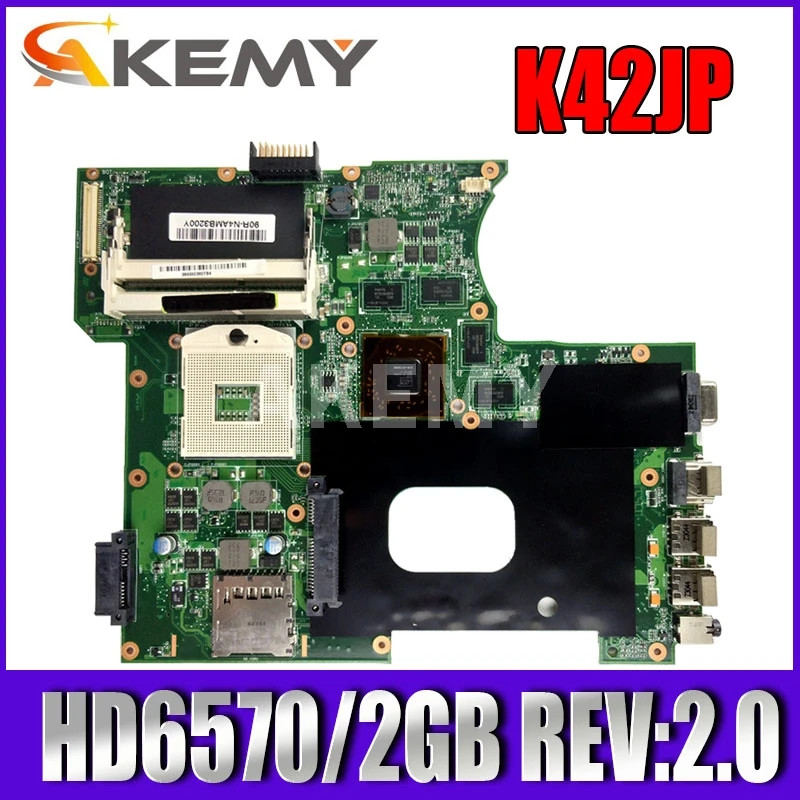 

Akemy K42JP K42JA Laptop motherboard For Asus K42JP K42JV K42JA REV 2.0 original mainboard HD6570/2GB