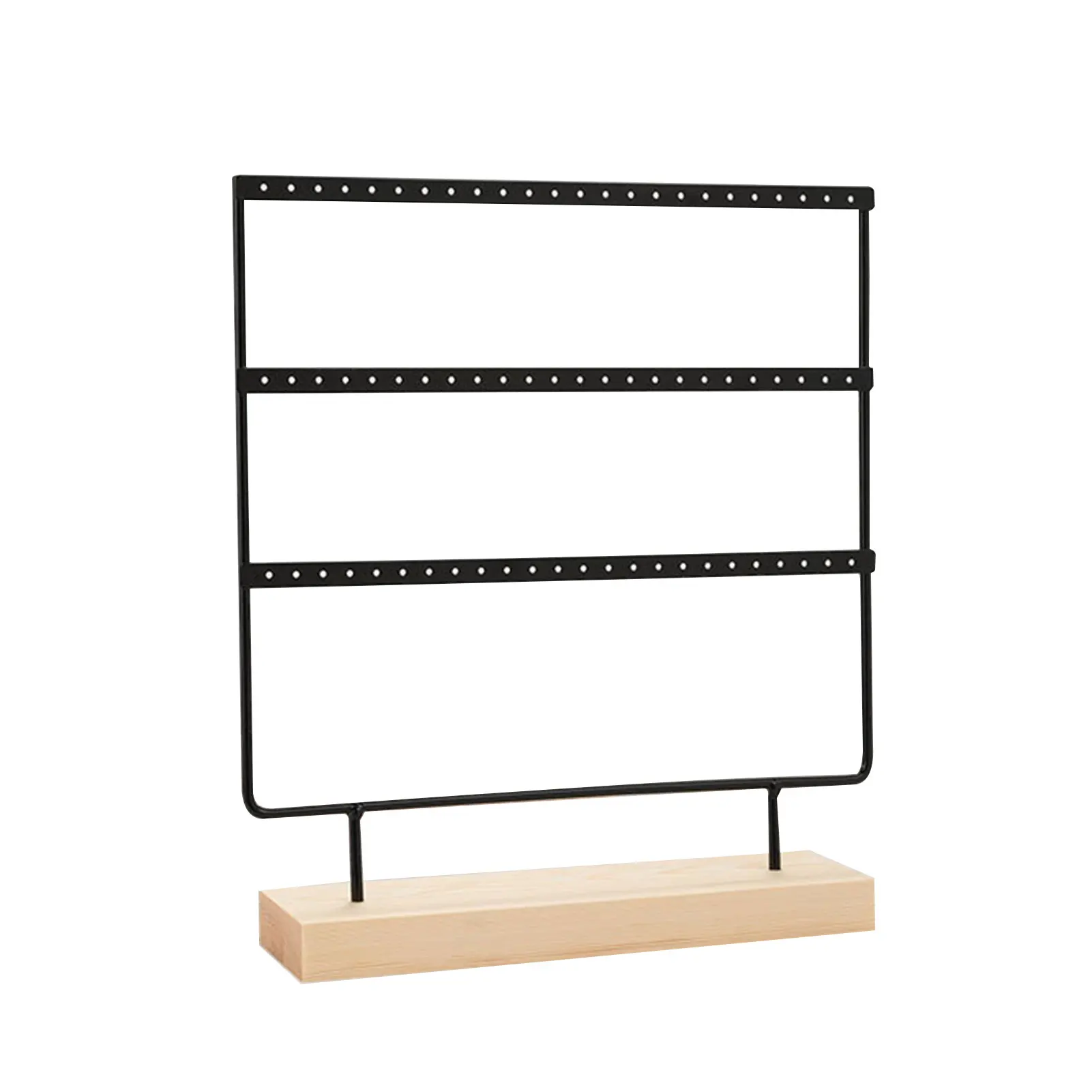 

3-уровневый органайзер для ювелирных изделий, многоцелевой держатель-подставка с 72 отверстиями для женщин, железное хранилище для ожерелья,...