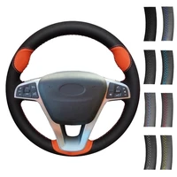 diy car accessories steering wheel cover braid wearable genuine leather for lada vesta 2015 2016 2017 2018 2019 xray 2015 2019