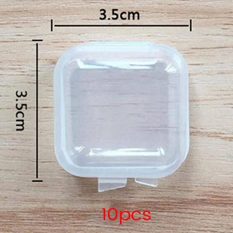 

2/4/5PCS Small Boxes Set Earplug Protection Case Weekly Pill Box Jewelry Organizer Portable Transparent Square Plastic Box