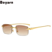 boyarn new leopard head frameless sunglasses fashion cut edge glasses cross border personality street phot