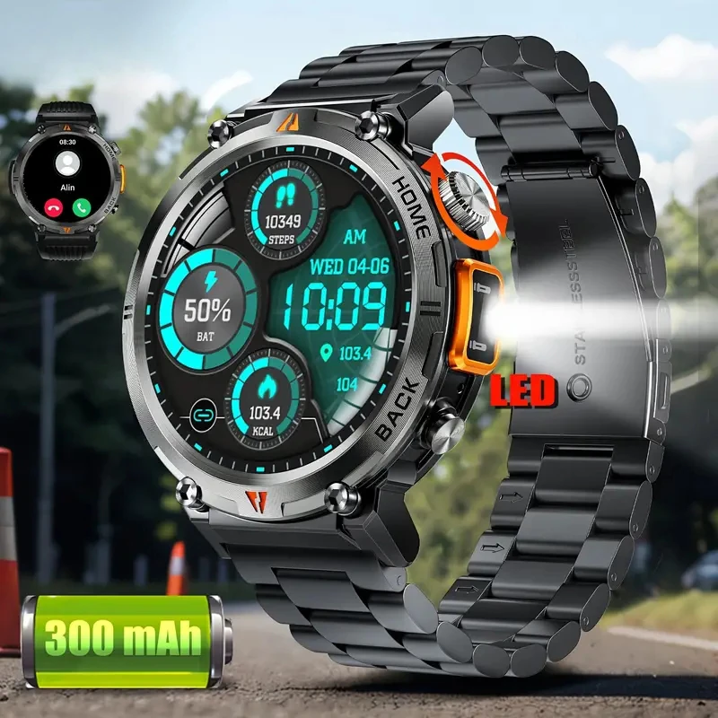2024 Новые мужские военные умные часы спортивный фитнес-трекер. Мониторинг