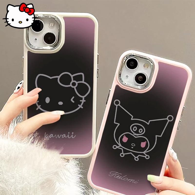 

Sanrio HelloKitty Kuromi защитный чехол кавайный аниме силиконовый прозрачный противоударный защитный чехол для IPhone 12 13 14 Promax