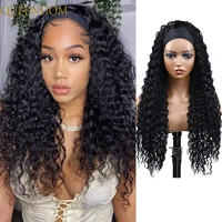synthetic deep curly headband wig natural black long kinky curly womens wig with headband 10 26inch natural curly head band wig