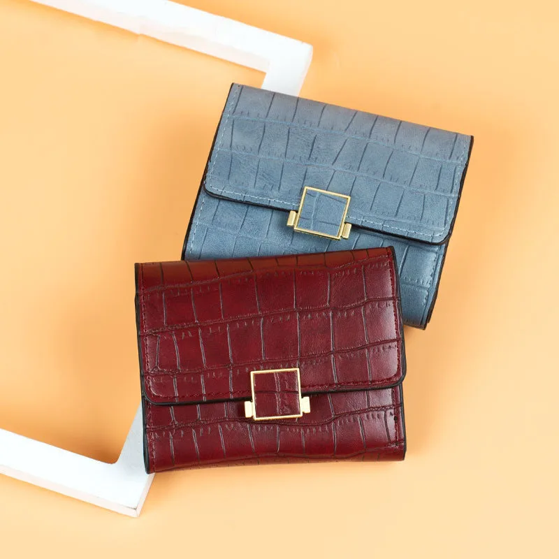 PU Leather Wallets for Women Short Purses Female Plaid Purses Card Holder Wallet Fashion Woman Small Photo Wallet Clutch Bag