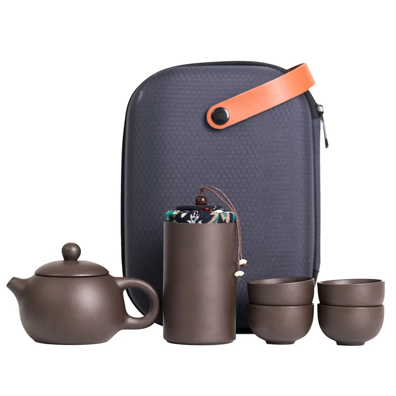 

Chinese Kung Fu Tea Set Sand Ceramic Teapot Set Travel Kong Fu Tea Kit Gift Porcelain Purple Sand Pot Infuser Ceramic Tea Set