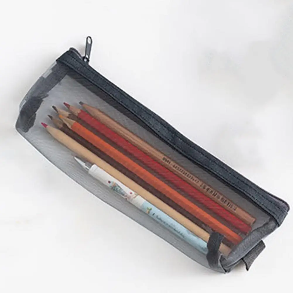 

Держатель для карандашей прочный строченный прозрачный однотонный чехол для хранения канцелярских принадлежностей ежедневное использование пенал сумка для ручек