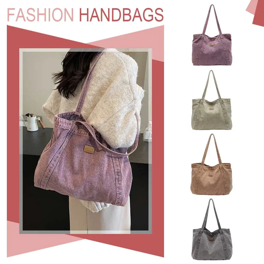 Женская джинсовая сумка на плечо повседневная подмышки большая вместительная