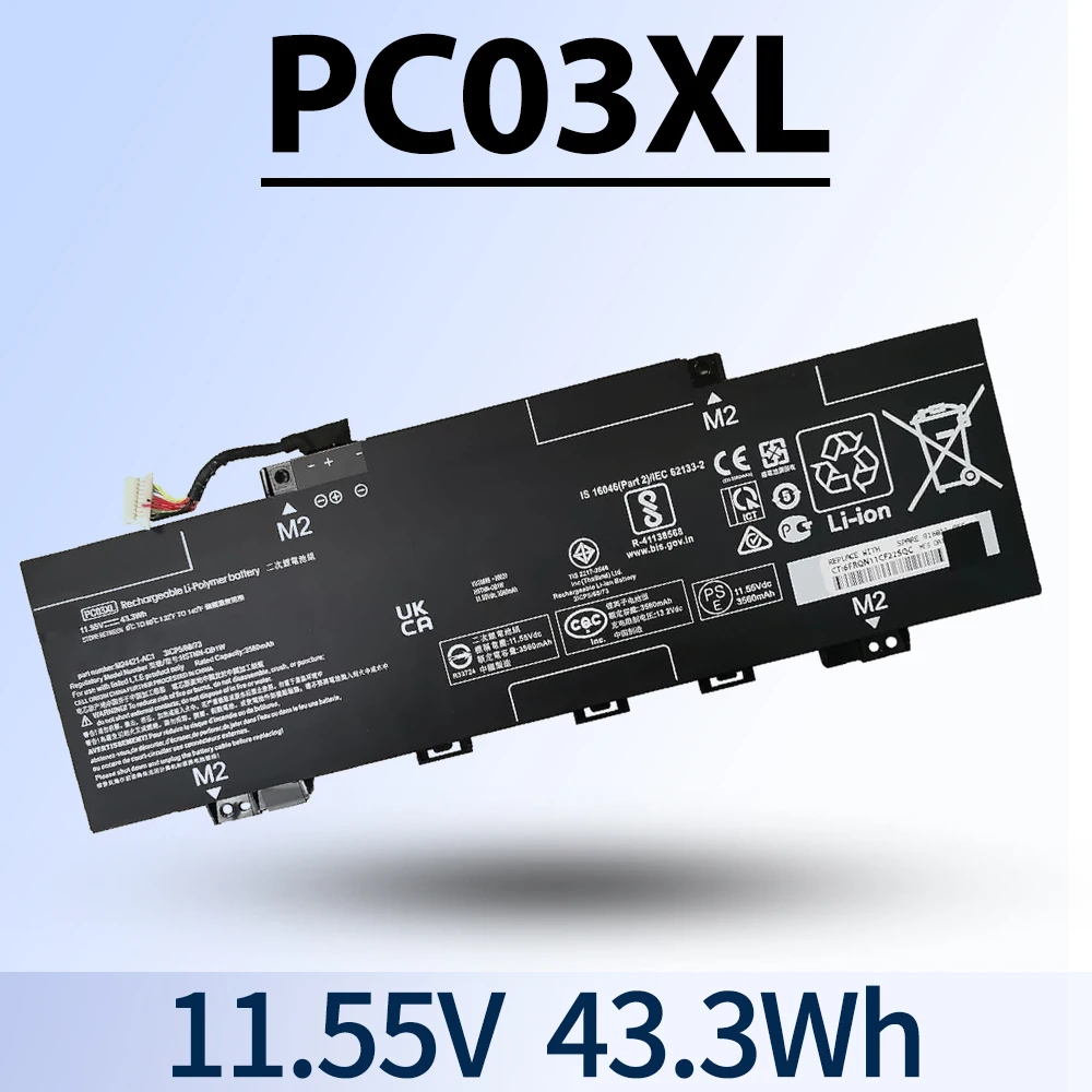 Фото Аккумулятор для ноутбука PC03XL M24648-005 для HP Pavilion x360 14 14-DY 14-BA 14-CD 14-dw 15 15-er HSTNN-OB1W M24421-271 M24421-AC1 №1