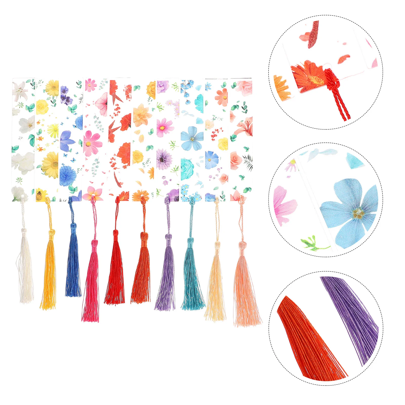 

10pcs Creative Flower Printed Bookmarks Students Stationery Page Markers