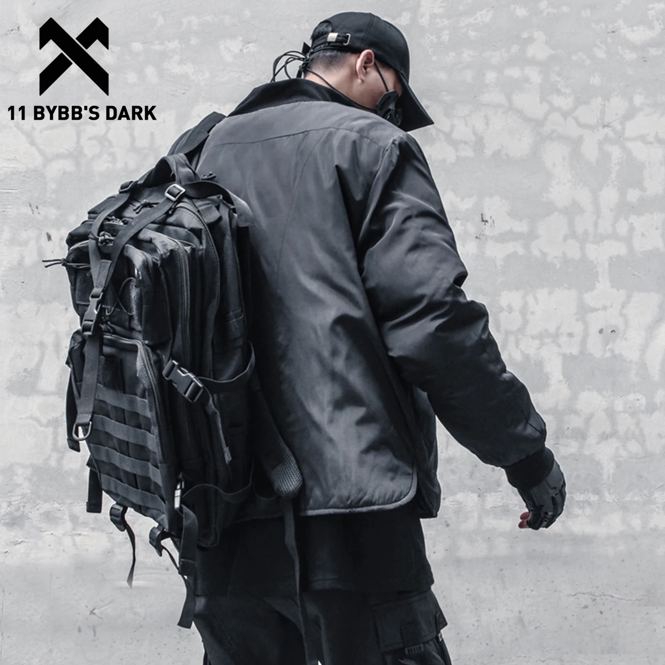 

Черная куртка на молнии с несколькими карманами 11 BYBB'S, 2023, уличное теплое пальто, зимняя уличная ветрозащитная Толстая куртка, мужские и женские топы