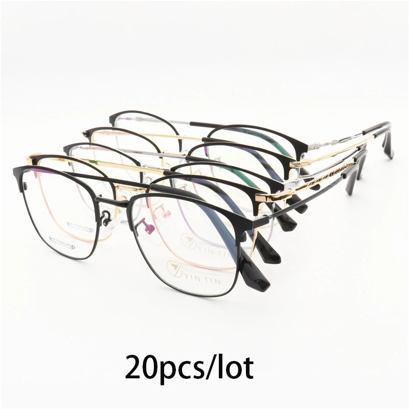 

Оптовая продажа, оправа для очков Vazrobe для мужчин и женщин, 20 шт./партия, квадратные деловые очки, очки для чеков, оптические линзы, разные модели