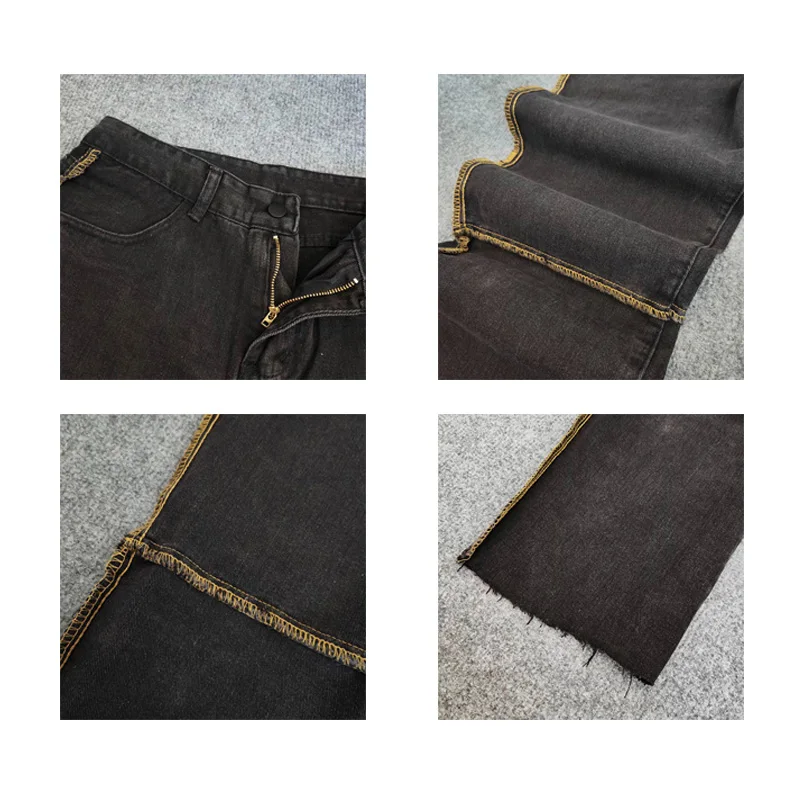 Мужские джинсы модные свободные в Корейском стиле хип-хоп с широкими штанинами