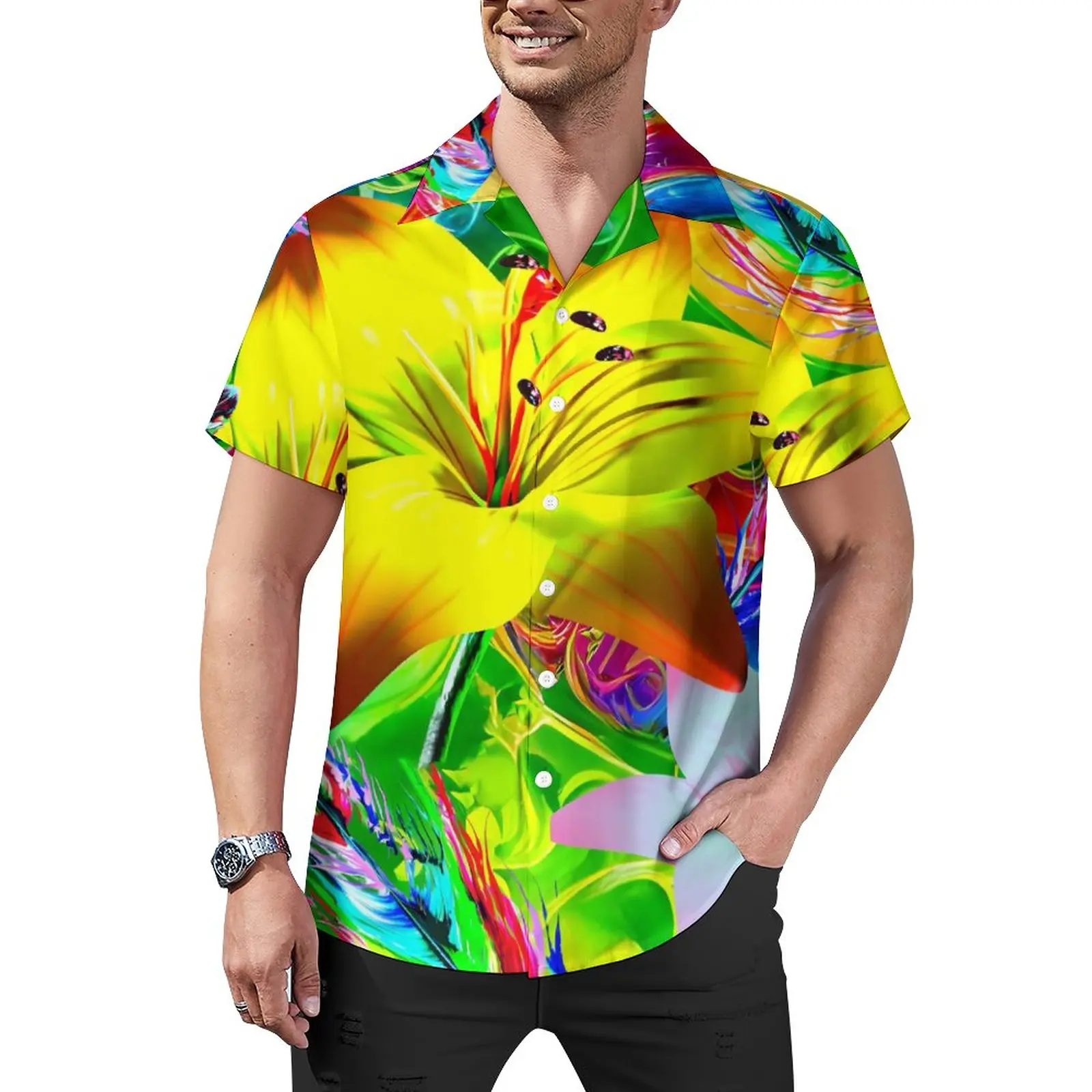 

Повседневные рубашки с перьями и галстуком-бабочкой; Пляжная рубашка с цветочным принтом; Гавайские стильные мужские Блузы с принтом; 3XL 4XL