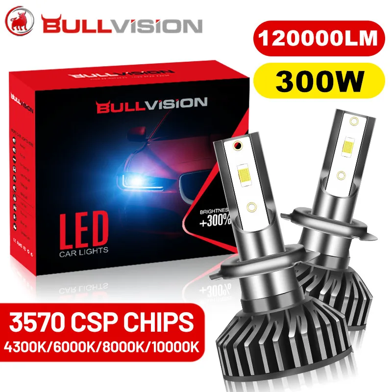 

H4 H7 LED Canbus Car Headlight 120000LM 300W 4300K 6000K 8000K 10000K Lamp H1 9005 HB3 9006 HB4 9012 H8 H11 Fog Light Auto Bulbs