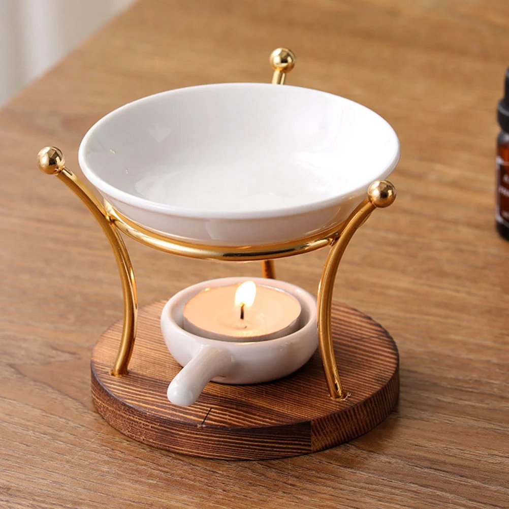 

Aroma Lamp Stove Homedecor Wood Burner Wooden Bling Bedroom Tealight Holder Essential Oil Ceramics Wax Melt Fireplace