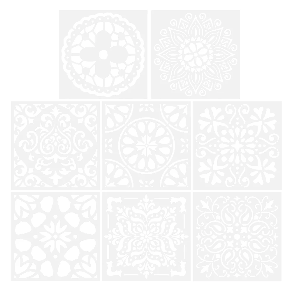 8 Pcs Flower Crafts Kids Mandala Template DIY Color Mandala Tools Mandala Wall Stencil Drawing Stencils