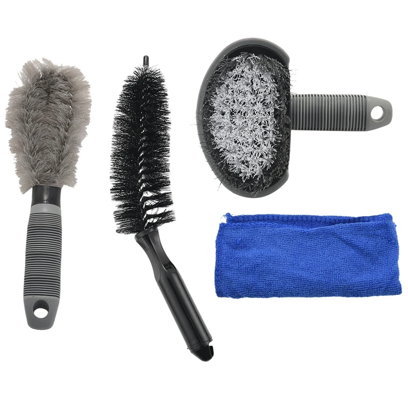 

4 Pack Car Motorcycle Bicycle Tire Brush Washing Tool Car Wheel Cleaning Brush Set