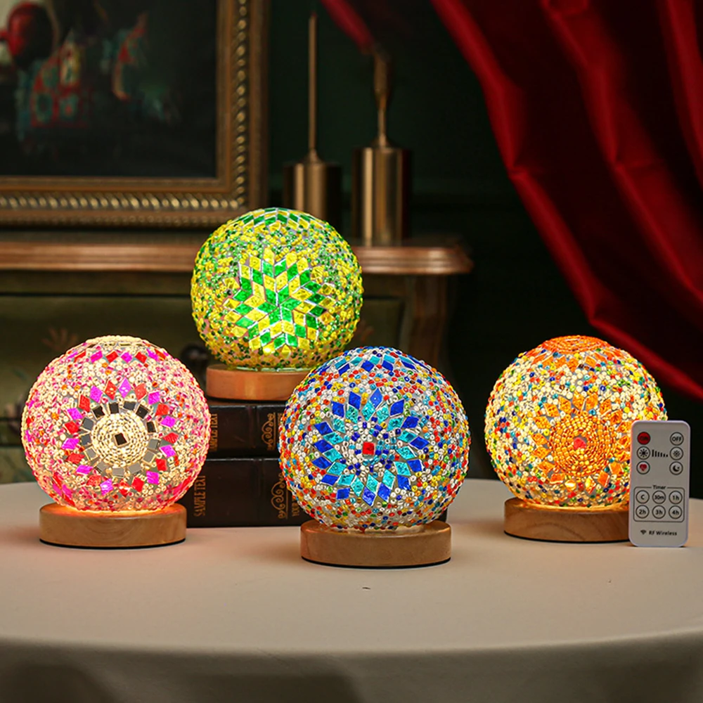 

Romantic And Free Baroque Night Lamp Bohemian Style Creative Rechargeable Table Lamp Decorative Glass Lamp Deco Bedroom