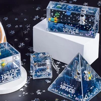 birthday gift home decoration desktop iceberg drift bottle hourglass fluid liquid keychain astronaut