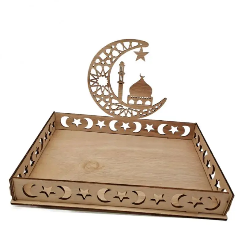 

Wooden Eid Ornaments Eid Mubarak Food Tray Eid Mubarak Decoration Festival Table Decoration Tray Open Festival Plate Food Tray