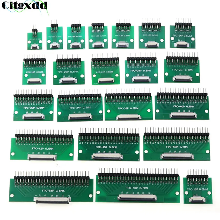 1pcs FPC/FFC Adapter Board 0.5mm To 2.54mm Connector Double Row Straight Needle 4/6/8/10/12/14/15/16/18/20/22/24/26/30/34/36 Pin