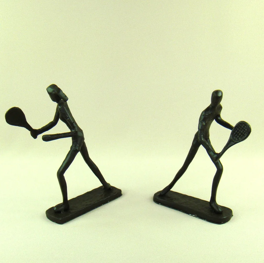 Abstrakcyjna figurka miłośników tenisa Ręcznie robiona odlewnica Żelazny gracz do badmintona Miniatury Ozdoba rzemieślnicza kolekcji