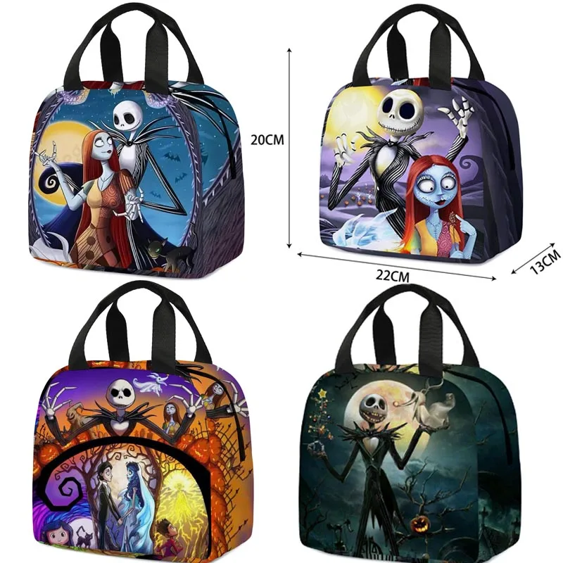 

The Nightmare Before Christmas Lunch Bag Disney Cartoon Waterproof Insulated Outdoor Picnic Storage Bags Students Thermal Bags