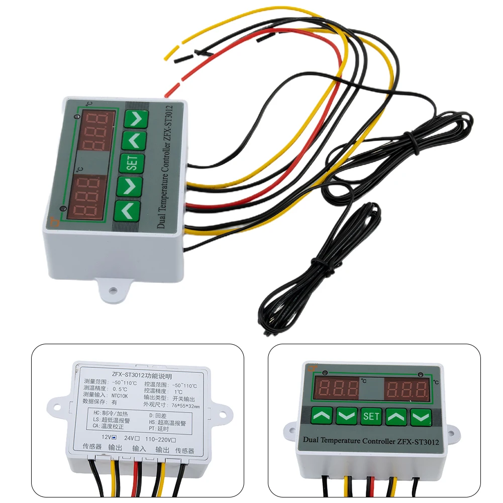 

Digital Dual Temperature Controller Two Relay Outputs Thermostat 12v 24v Dc 220v Home Improvement Accessories Repairing