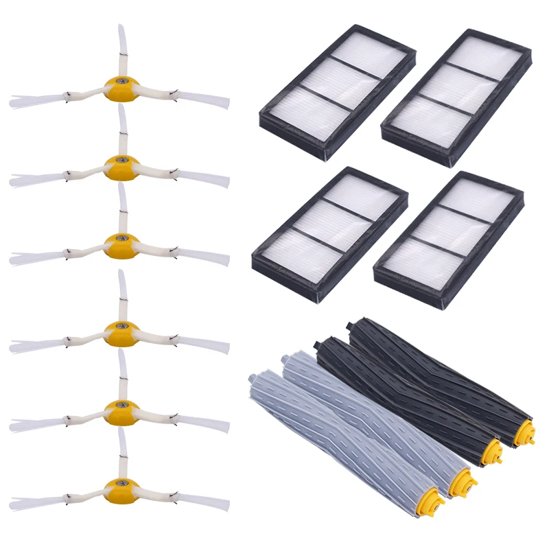

New Sweeping Robot Accessories + 4 Hepa Filter + 6 Side Brush Irobot Roomba 800 Series 900 870 880 980 Series Sweeping Robot