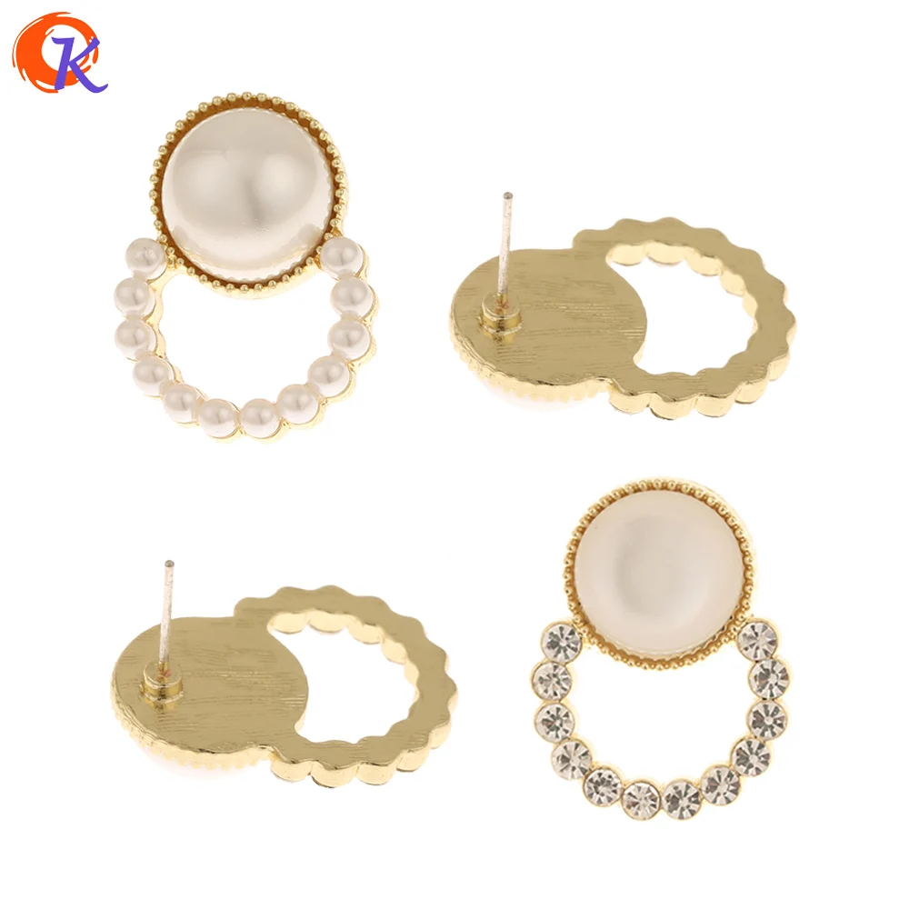 

Cordial Design 50Pcs 19*25MM Jewelry Accessories/Rhinestone Earring Findings/Imitation Pearl/DIY Making/Hand Made/Earrings Stud